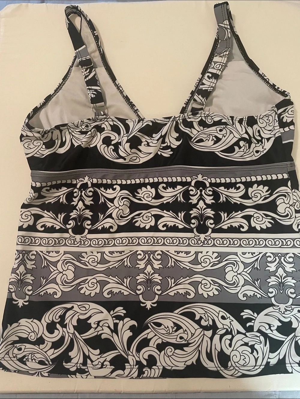 Women’s Black & White Patterned Swim Top - Picture 3 of 3